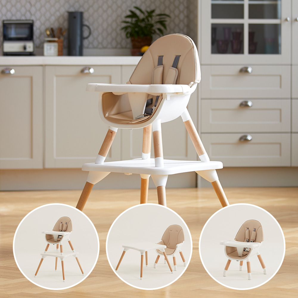 [쁘띠라뺑] 모노 3in1 하이체어 유아용 식탁의자(하이체어,로우체어,책상의자 3가지 기능)